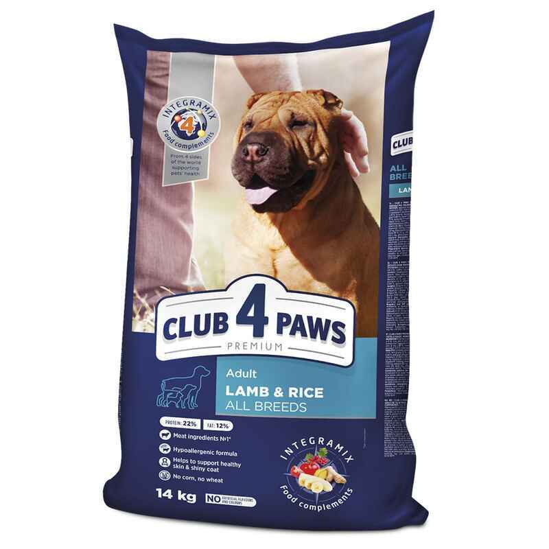 Club 4 Paws (Клуб 4 Лапи) Premium Adult Lamb&Rice - Сухий корм з ягням і рисом для дорослих собак різних порід (14 кг) в E-ZOO