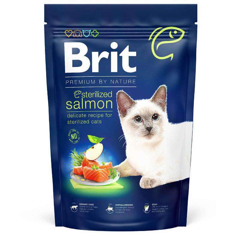 Brit Premium (Брит Премиум) by Nature Cat Sterilized Salmon - Сухой корм с лососем для взрослых стерилизованных котов (300 г) в E-ZOO