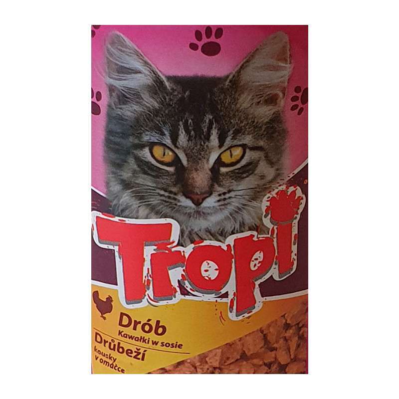 Tropi (Тропі) Pouch for Cat Poultry in Gravy - Вологий корм з птицею для котів (шматочки у соусі) (100 г) в E-ZOO