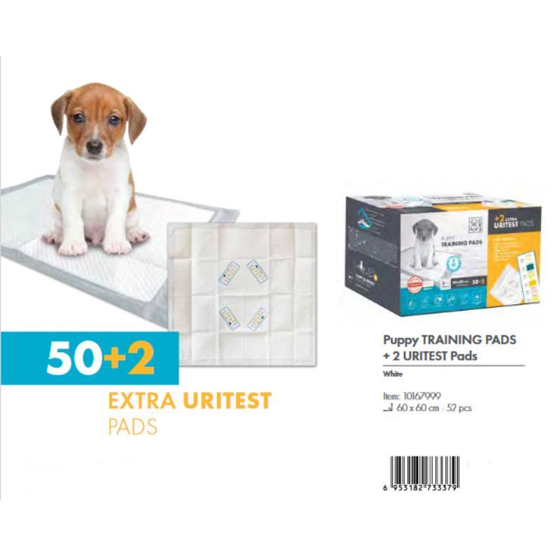M-Pets (М-Петс) Puppy Training Pads + 2 Uritest Pads - Одноразові пелюшки для цуценят + пелюшки для тестування розладу та захворювання сечовивідних шляхів у собак (60х60 см / 50+2 шт.) в E-ZOO