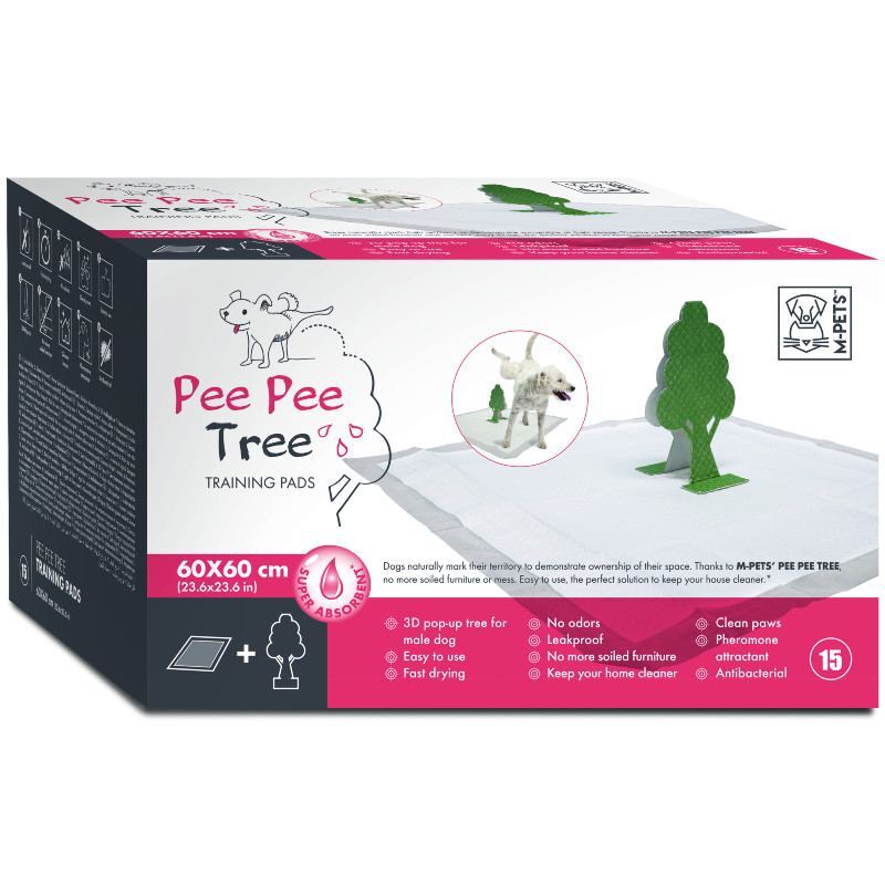 M-Pets (М-Петс) Pee Pee Tree Training Pads - Приучающие пеленки с деревцем для собак (60х60 см / 15 шт.) в E-ZOO