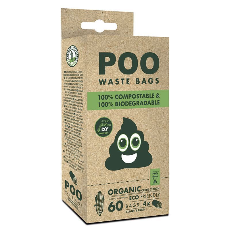 M-Pets (М-Петс) POO Dog Waste Bags 100% Compostable & Biodegradable – Биологически разлагаемые пакеты для уборки за собаками (60 шт.) в E-ZOO