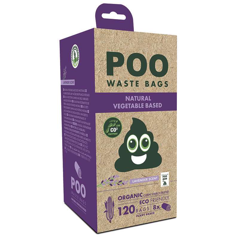 M-Pets (М-Петс) POO Dog Waste Bags Lavender Scented – Биологически разлагаемые пакеты для уборки за собаками с ароматом лаванды (120 шт.) в E-ZOO