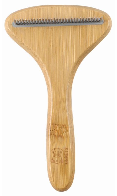 M-Pets (М-Петс) Bamboo Rake Comb with Rotating Teeth - Гребінець з зубами, що обертаються, з бамбука для собак та котів (31 зуб.) в E-ZOO
