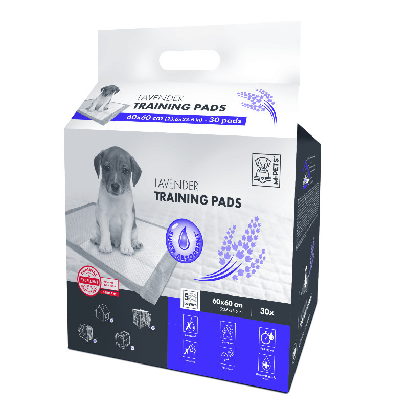 M-Pets (М-Петс) Lavender Puppy Training Pads - Одноразові пелюшки з ароматом лаванди для привчання цуценят до туалету (60х60 см / 30 шт.) в E-ZOO