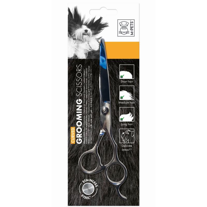 M-Pets (М-Петс) Grooming Steel Curved Scissor - Ножницы изогнутые, стальные для стрижки собак (6x20x0,7 см) в E-ZOO