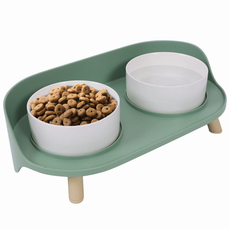 M-Pets (М-Петс) Altitude Double Raised Pet Bowl - Миска двойная на подставке для котов и собак (2х450 мл) в E-ZOO