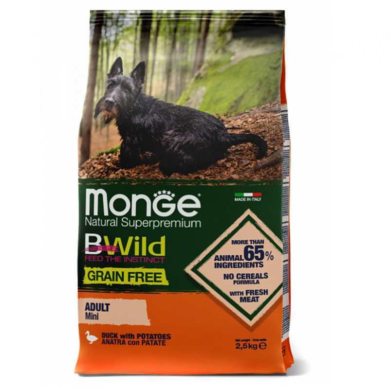 Monge (Монж) BWild Grain Free Duck Adult Mini - Беззерновий корм з качкою для дорослих собак дрібних порід (2,5 кг) в E-ZOO