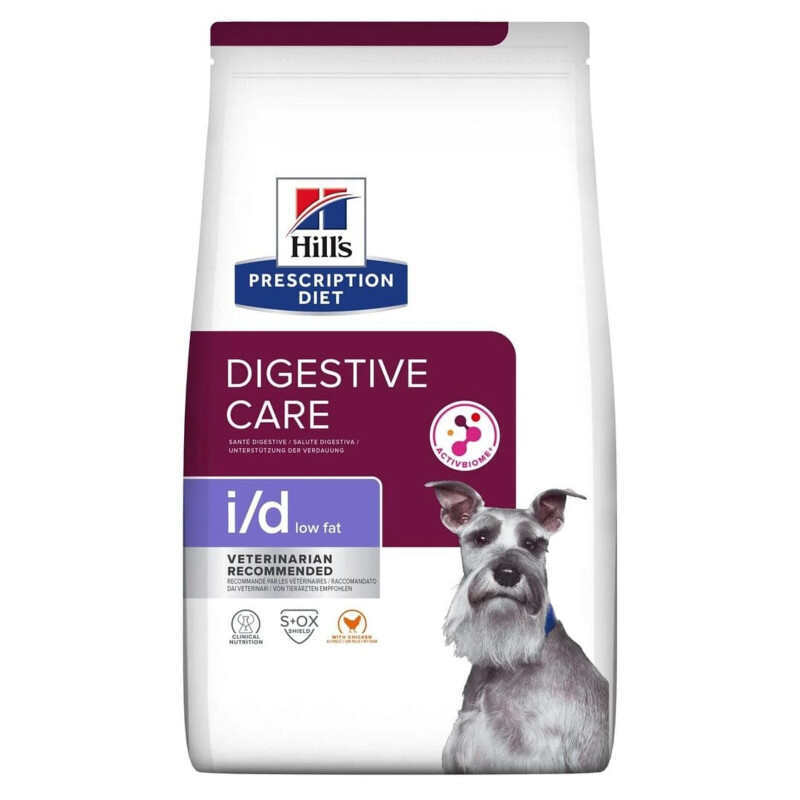Hill's (Хиллс) Prescription Diet Digestive Care i/d Low Fat (ActivBiome+) - Корм-диета с курицей и инновационной смесью пребиотических пищевых волокон для собак с проблемами пищеварения (12 кг) в E-ZOO