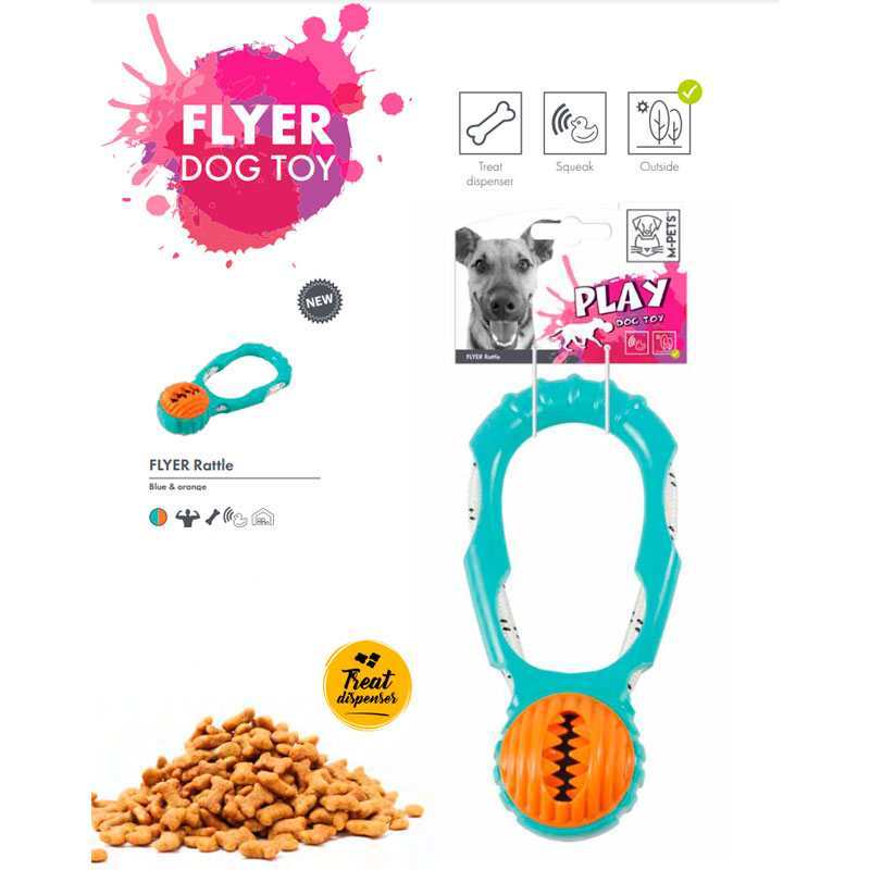 M-Pets (М-Петс) Flyer Outdoor Dog Toy Rattle – Іграшка Брязкальце-флаєр з диспенсером для ласощів, для собак (23х10,6х3 см) в E-ZOO