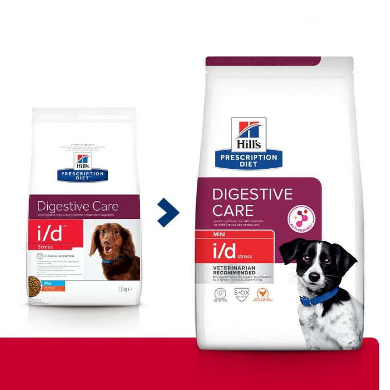 Hill's (Хіллс) Prescription Diet i/d Stress Mini (ActivBiome+) - Корм-дієта з куркою та інноваційною сумішшю пребіотичних харчових волокон для собак, що допомагає впоратися зі стресом (1 кг) в E-ZOO