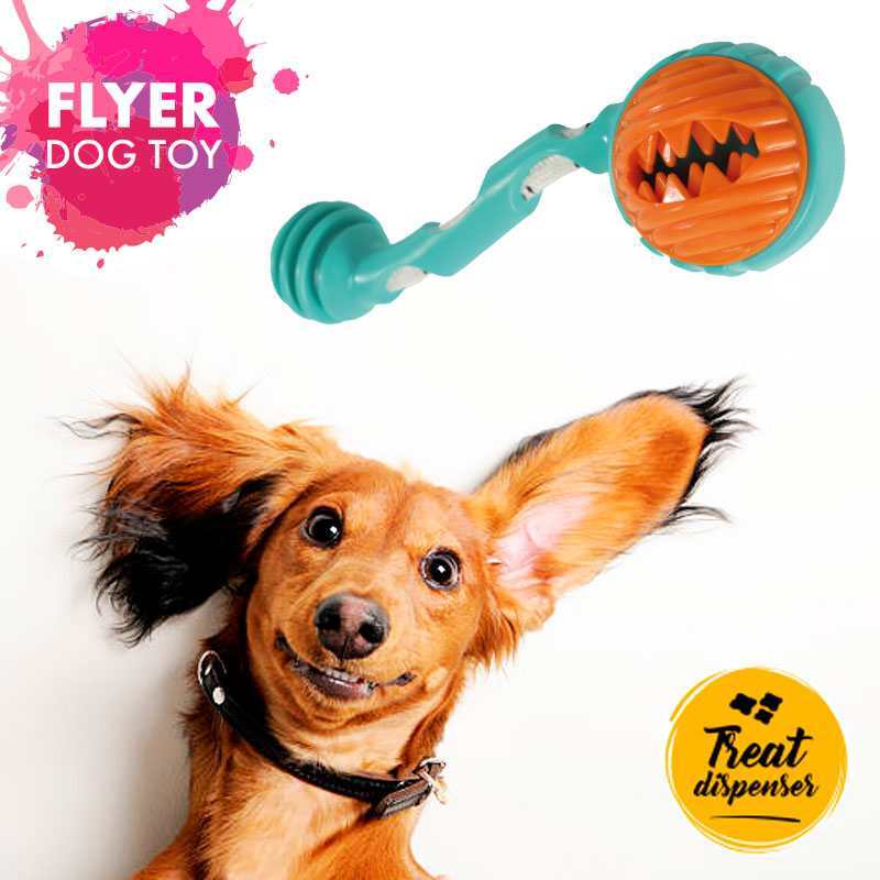 M-Pets (М-Петс) Flyer Outdoor Dog Toy Dumbbell – Іграшка Гантель-флаер с диспенсером для ласощів, для собак (23,5x7,9x5 см) в E-ZOO