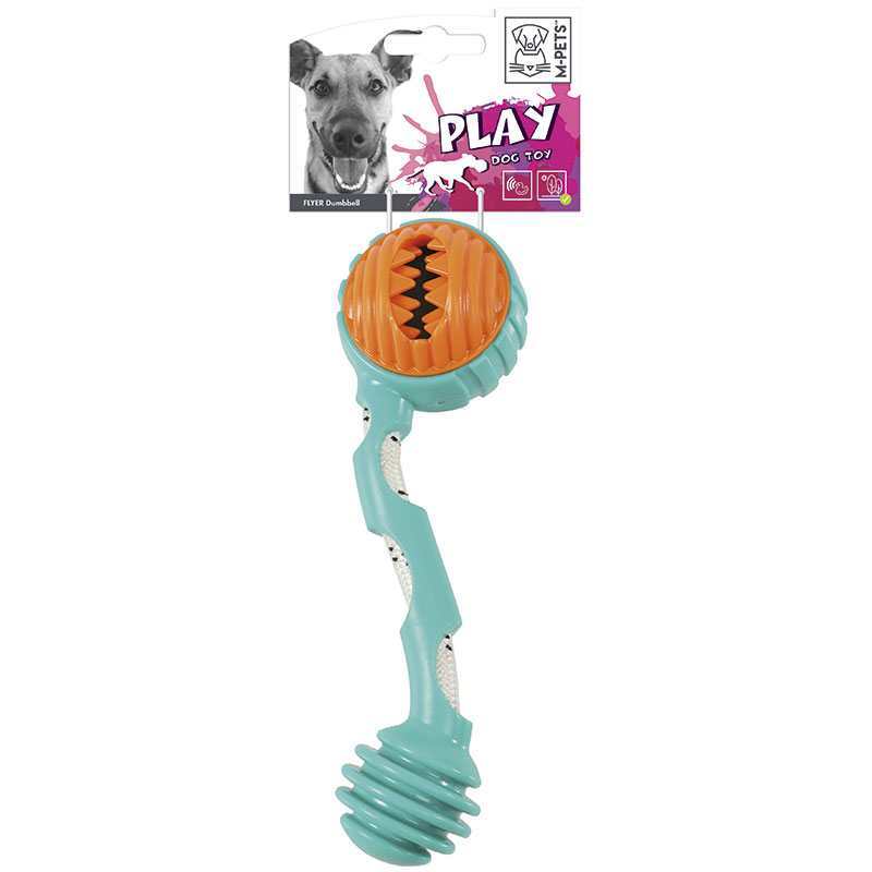 M-Pets (М-Петс) Flyer Outdoor Dog Toy Dumbbell – Іграшка Гантель-флаер с диспенсером для ласощів, для собак (23,5x7,9x5 см) в E-ZOO