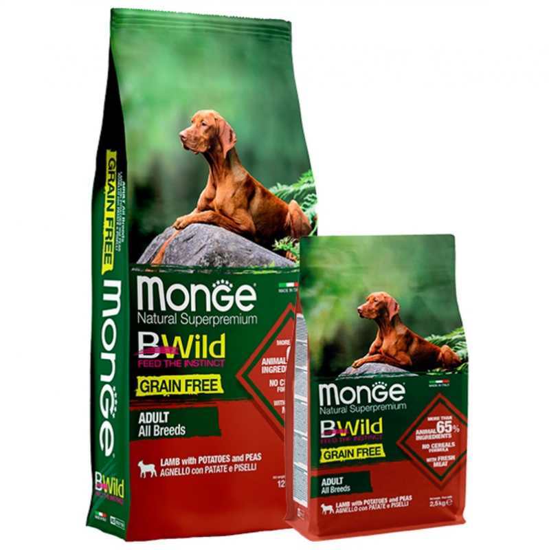 Monge (Монж) BWild Grain Free Lamb Adult All Breeds - Беззерновой корм с ягненком для взрослых собак различных пород (2,5 кг) в E-ZOO