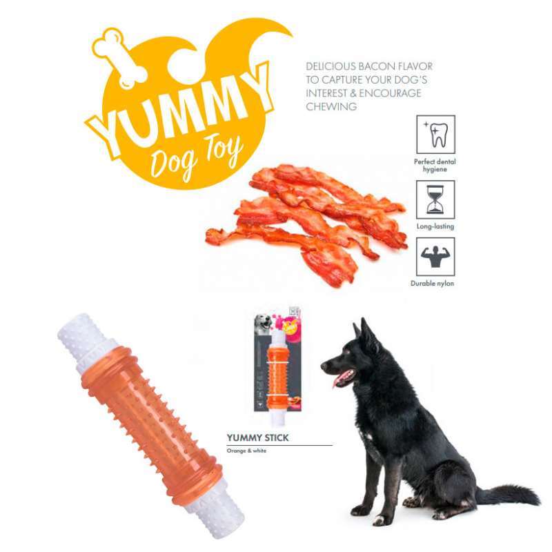 M-Pets (М-Петс) Yummy Toy With Bacon Flavor Stick – Жувальна іграшка Стік з ароматом бекону для собак (20х4,5 см) в E-ZOO