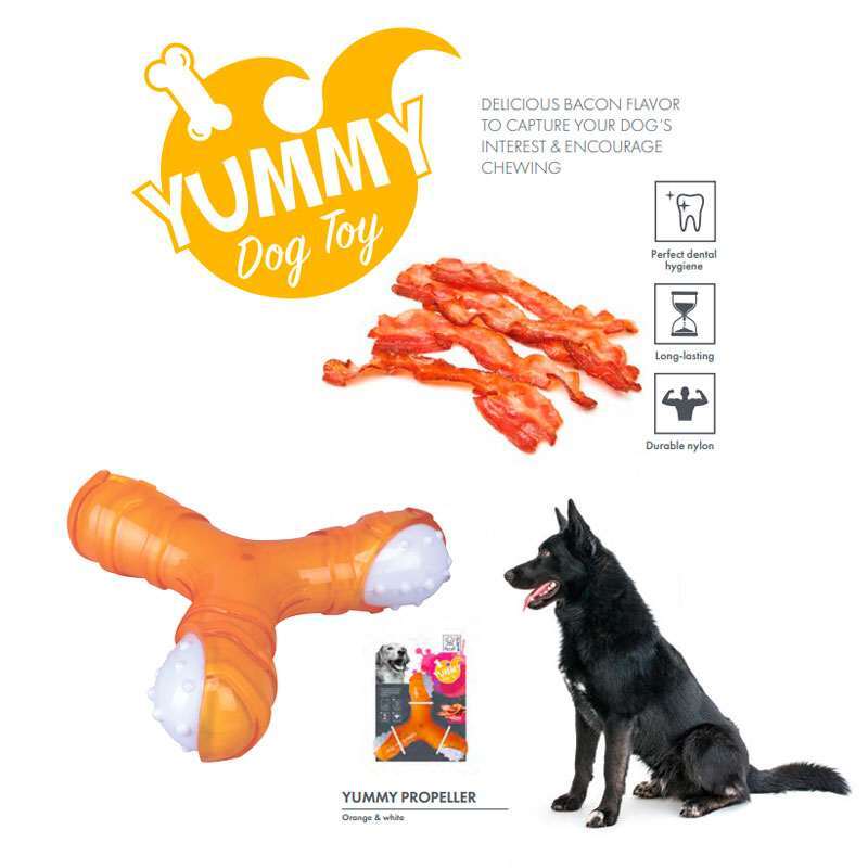 M-Pets (М-Петс) Yummy Toy With Bacon Flavor Propeller – Жувальна іграшка Пропелер з ароматом бекону для собак (13,4x12,2x3,6 см) в E-ZOO