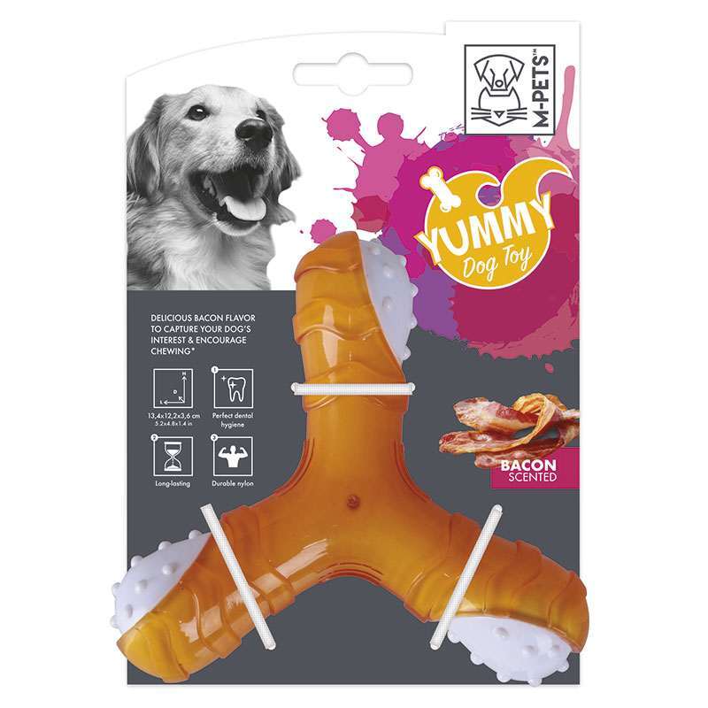 M-Pets (М-Петс) Yummy Toy With Bacon Flavor Propeller – Жувальна іграшка Пропелер з ароматом бекону для собак (13,4x12,2x3,6 см) в E-ZOO