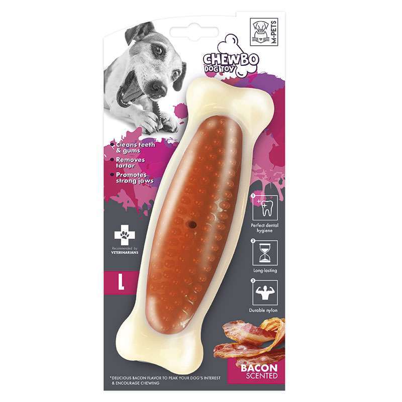 M-Pets (М-Петс) Chewbo Bone Clean Dental Bacon Scented – Жевательная игрушка Дентал Боне с ароматом бекона для собак (L) в E-ZOO