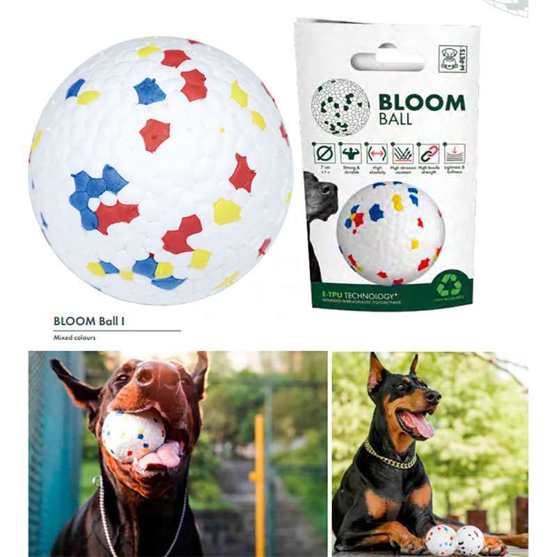 M-Pets (М-Петс) Play Dog Bloom Ball Mixed color – Мяч Блум разноцветный для собак (7 см) в E-ZOO