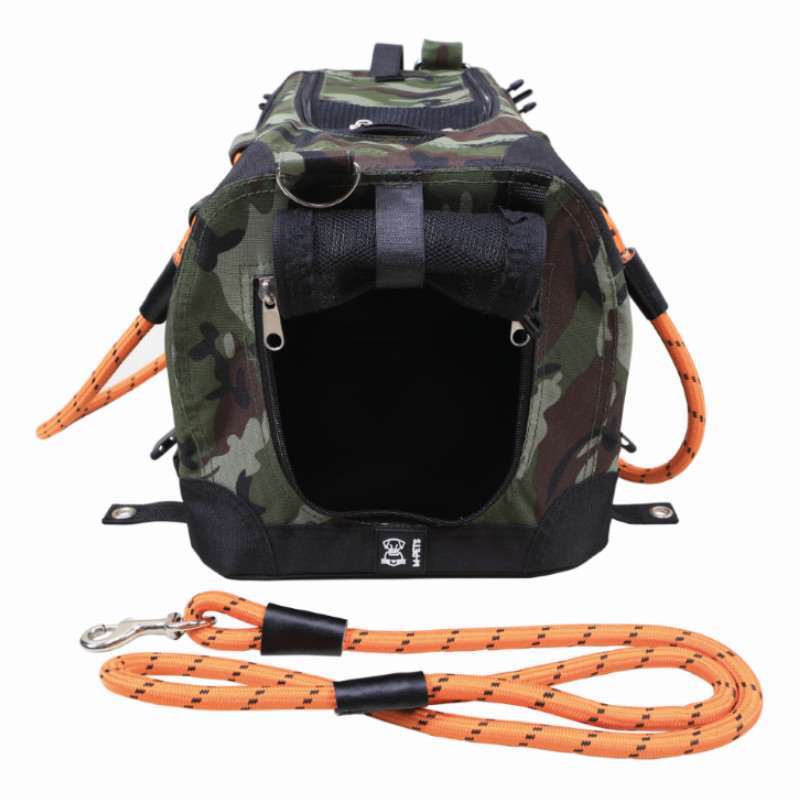M-Pets (М-Петс) Remix Travel Carrier 2in1 Camouflage - Складна камуфляжна сумка-переноска з повідцем у комплекті для собак малих порід та котів вагою до 4,5 кг (41х28х28 см) в E-ZOO