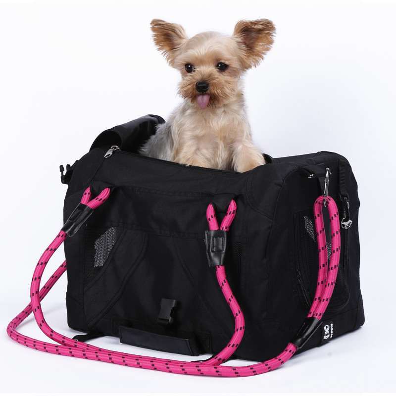 M-Pets (М-Петс) Remix Travel Carrier 2in1 Black - Складная сумка-переноска с поводком в комплекте для собак малых пород и котов весом до 4,5 кг (41х28х28 см) в E-ZOO