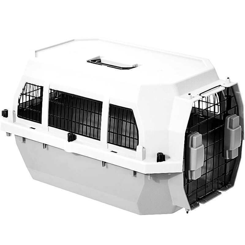 M-Pets (М-Петс) Transit Dog Carrier Metal Frame Window IATA - Переноска с металлическими решетками на окнах, соответствующая стандартам IATA, для собак и котов весом до 11,4 кг (60х40х33 см) в E-ZOO