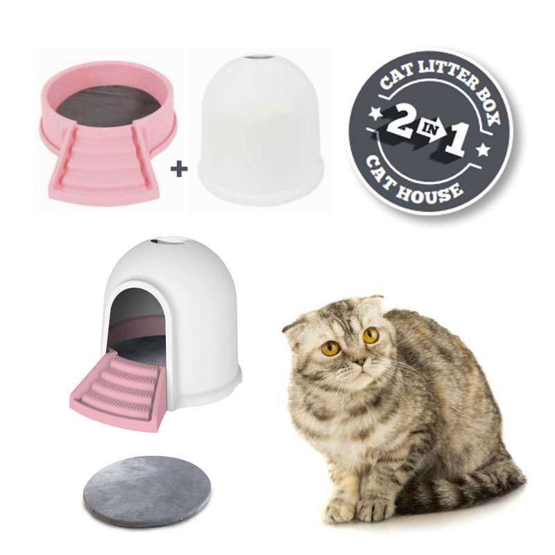 M-Pets (М-Петс) Igloo 2in1 Cat Litter Box & Cat house – Бокс Іглу 2 в 1: будиночок та котячий туалет з вугільним фільтром (45,7x59,7x43,2 см) в E-ZOO