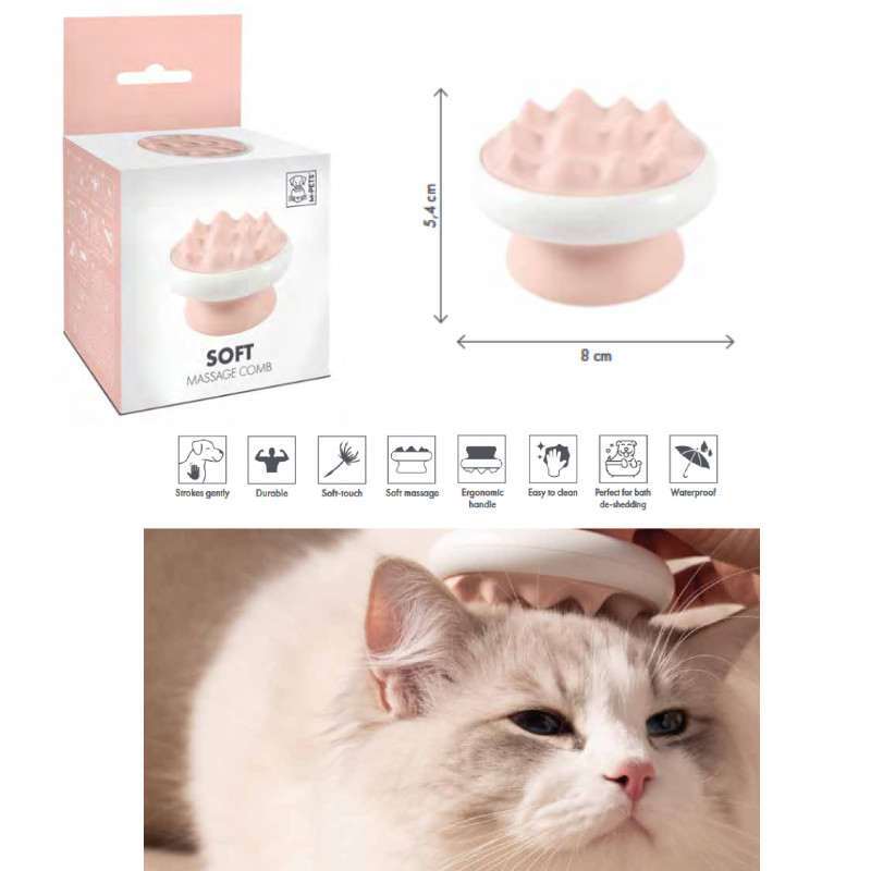 M-Pets (М-Петс) Soft Massage Comb - Щітка-масажер для купання собак та котів (8х5,4 см) в E-ZOO