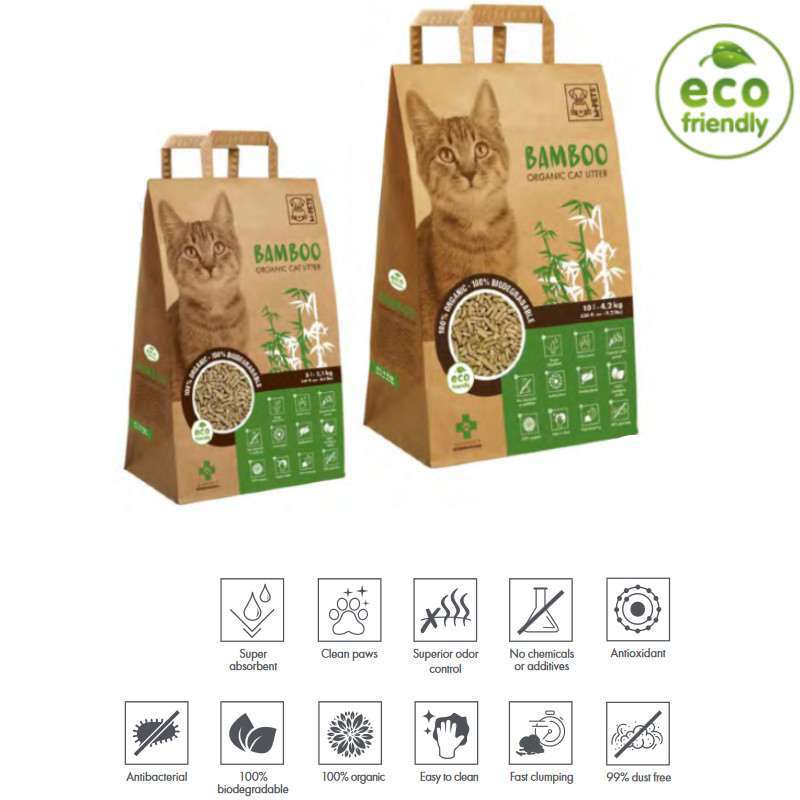 M-Pets (М-Петс) Bamboo Cat Litter - Органический бамбуковый наполнитель для кошачьего туалета (10 л) в E-ZOO