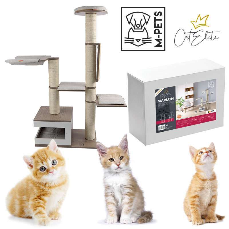 M-Pets (М-Петс) CatElite Marlon Cat tree – Игровой комплекс Марлон с когтеточкой для кошек (68х40х142 см) в E-ZOO