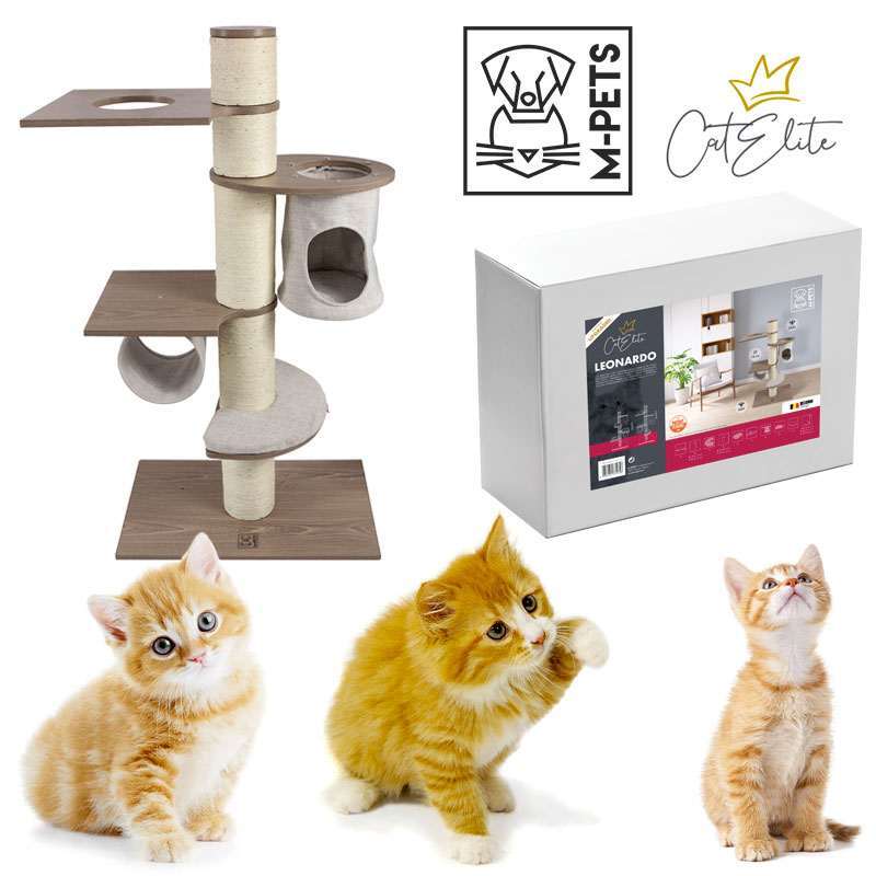 M-Pets (М-Петс) CatElite Leonardo Cat tree – Ігровий комплекс Леонардо з дряпкою для котів (68х40х127 см) в E-ZOO
