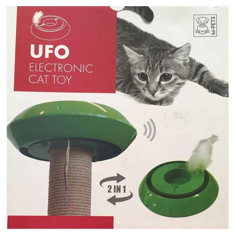 M-Pets (М-Петс) UFO 2in1 Interactive Cat Toy - Интерактивная игрушка для котов с возможностью установки на когтеточке (Комплект) в E-ZOO