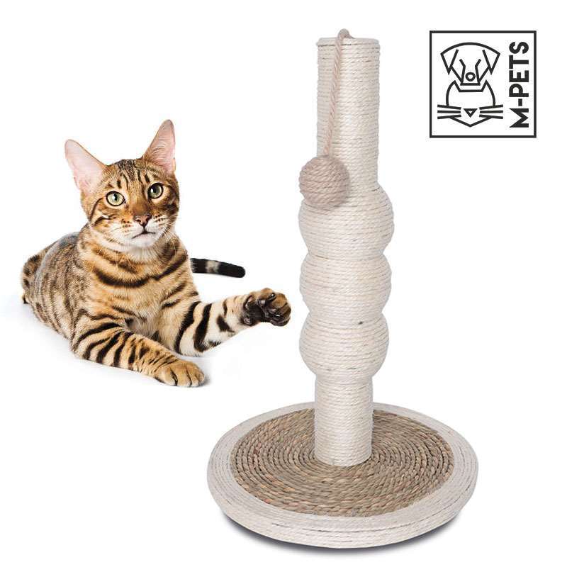 M-Pets (М-Петс) Jura Cat Tree – Когтеточка-столбик Юра с игрушкой для кошек (30х30х47 см) в E-ZOO