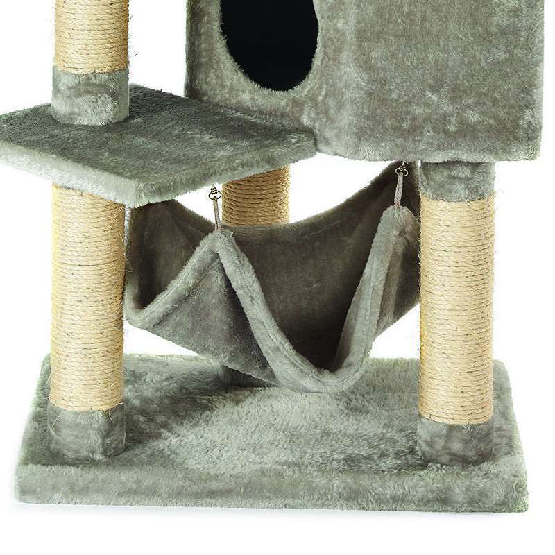 M-Pets (М-Петс) Olympus Cat Tree – Ігровий комплекс Олімп для гри та відпочинку котів з кігтеточкою, будиночком, платформами та тунелем (60х37х150 см) в E-ZOO