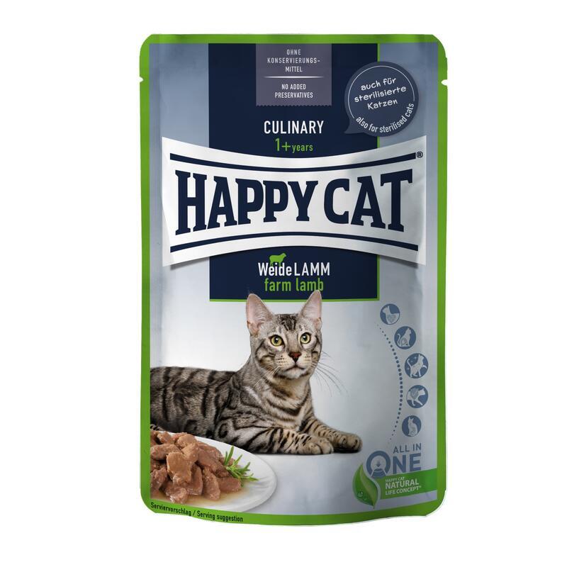 Happy Cat (Хэппи Кэт) Culinary Weide-Lamm - Влажный корм с ягненком для кошек (кусочки в соусе) (85 г) в E-ZOO
