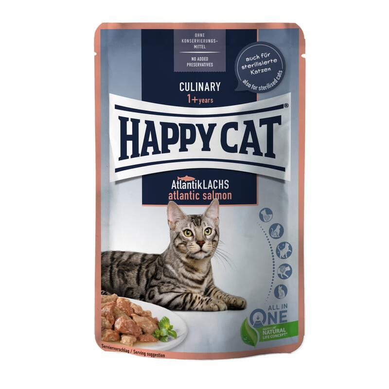Happy Cat (Хэппи Кэт) Culinary Atlantik-Lachs - Влажный корм с атлантическим лососем для кошек (кусочки в соусе) (85 г) в E-ZOO