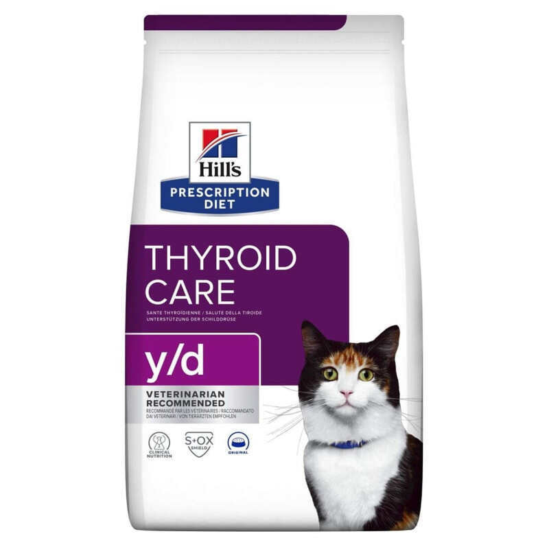 Hill's (Хиллс) Prescription Diet y/d Thyroid Care - Корм-диета с курицей для котов при заболеваниях щитовидной железы (гипертиреоз) (1,5 кг New!) в E-ZOO