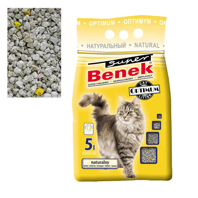 Super Benek (Супер Бенек) Optimum Line Natural – Бентонитовый наполнитель Оптимум для кошачьего туалета без аромата (5 л) в E-ZOO