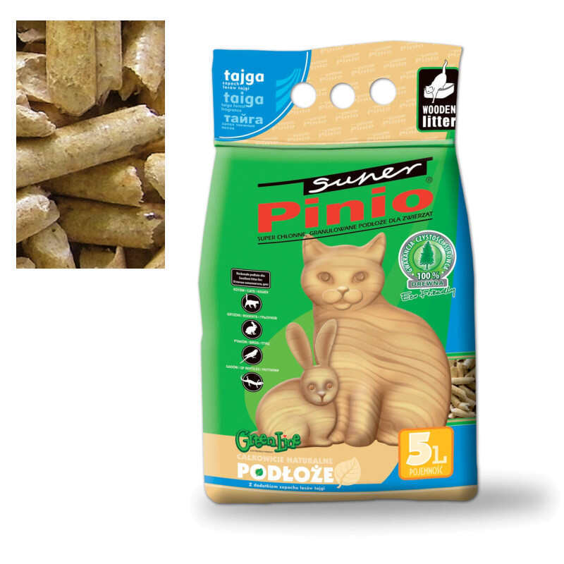 Super Pinio (Супер Пинио) Wood Cat Litter Taiga – Универсальный древесный наполнитель для животных и птиц с ароматом хвои (5 л) в E-ZOO