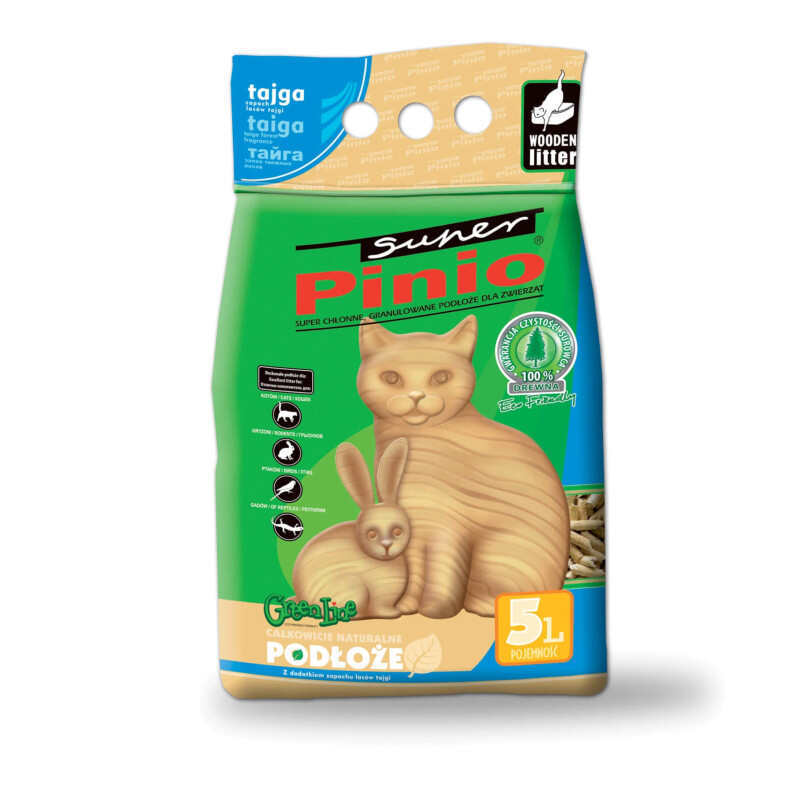 Super Pinio (Супер Пініо) Wood Cat Litter Taiga – Універсальний деревинний наповнювач для тварин та птахів з ароматом хвої (5 л) в E-ZOO