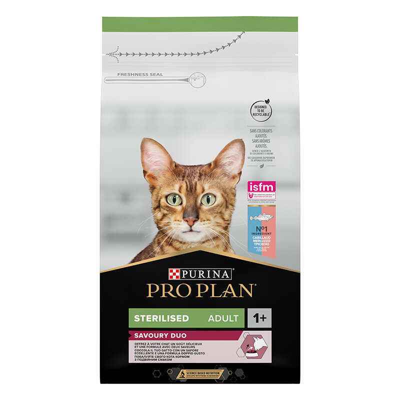 Purina Pro Plan (Пурина Про План) Sterilised Adult Cod & Trout - Сухой корм с треской и форелью для стерилизованных взрослых котов (1,5 кг) в E-ZOO