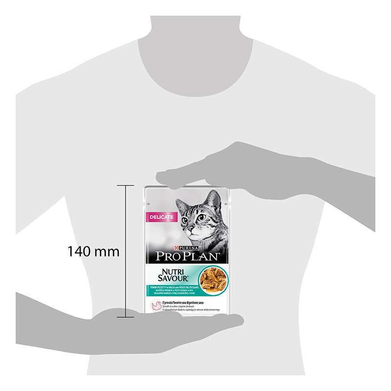 Purina Pro Plan (Пурина Про План) Delicate Nutrisavour - Влажный корм с океанической рыбой для взрослых кошек с чувствительным пищеварением (кусочки в соусе) (85 г) в E-ZOO