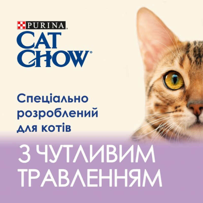 Cat Chow (Кет Чау) Sensitive – Вологий корм з лососем та цукіні для котів з чутливим травленням (шматочки в соусі) (85 г) в E-ZOO