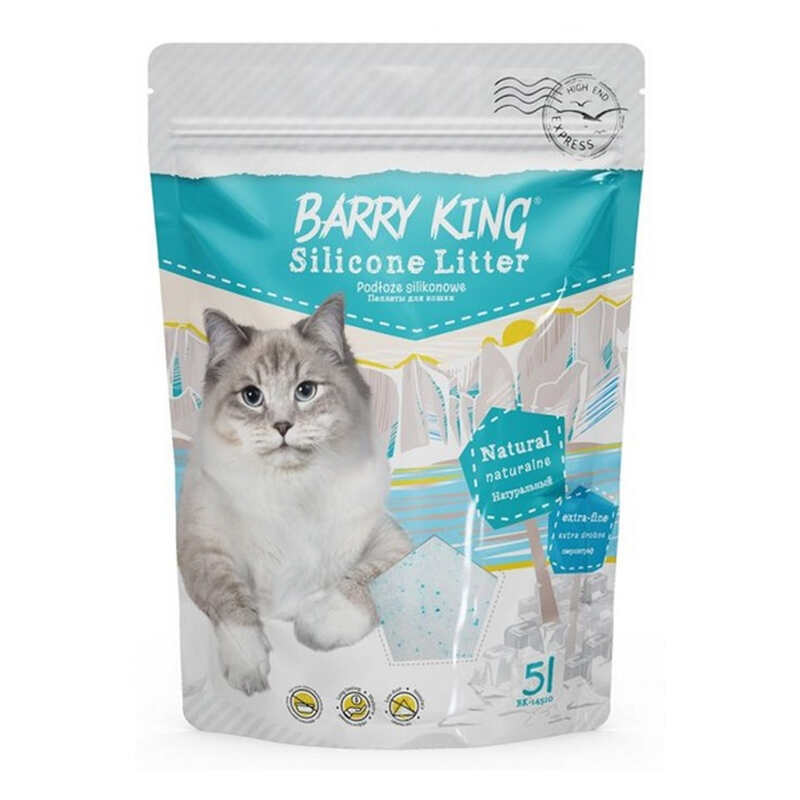 Barry King (Барри Кинг) Silicone Litter Natural Extra-fine - Наполнитель силикагелевый экстра-мелкий для кошачьего туалета, без аромата (5 л) в E-ZOO