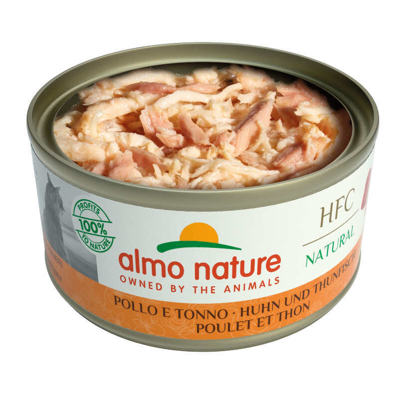 Almo Nature (Альмо Натюр) HFC Natural Adult Cat Chicken&Tuna - Консервований корм з куркою та тунцем для дорослих кішок (шматочки в желе) (70 г) в E-ZOO