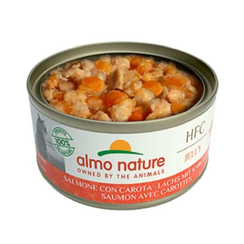 Almo Nature (Альмо Натюр) HFC Jelly Adult Cat Salmon&Carrot - Консервований корм з лососем та морквою для дорослих котів (шматочки в желе) (70 г) в E-ZOO