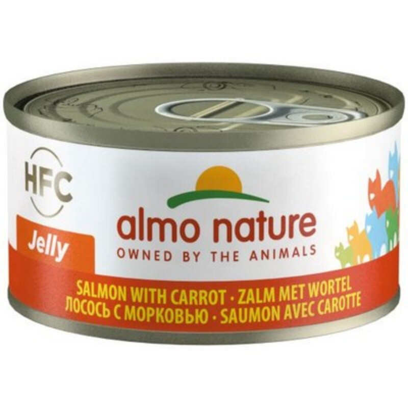 Almo Nature (Альмо Натюр) HFC Jelly Adult Cat Salmon&Carrot - Консервированный корм с лососем и морковью для взрослых кошек (кусочки в желе) (70 г) в E-ZOO