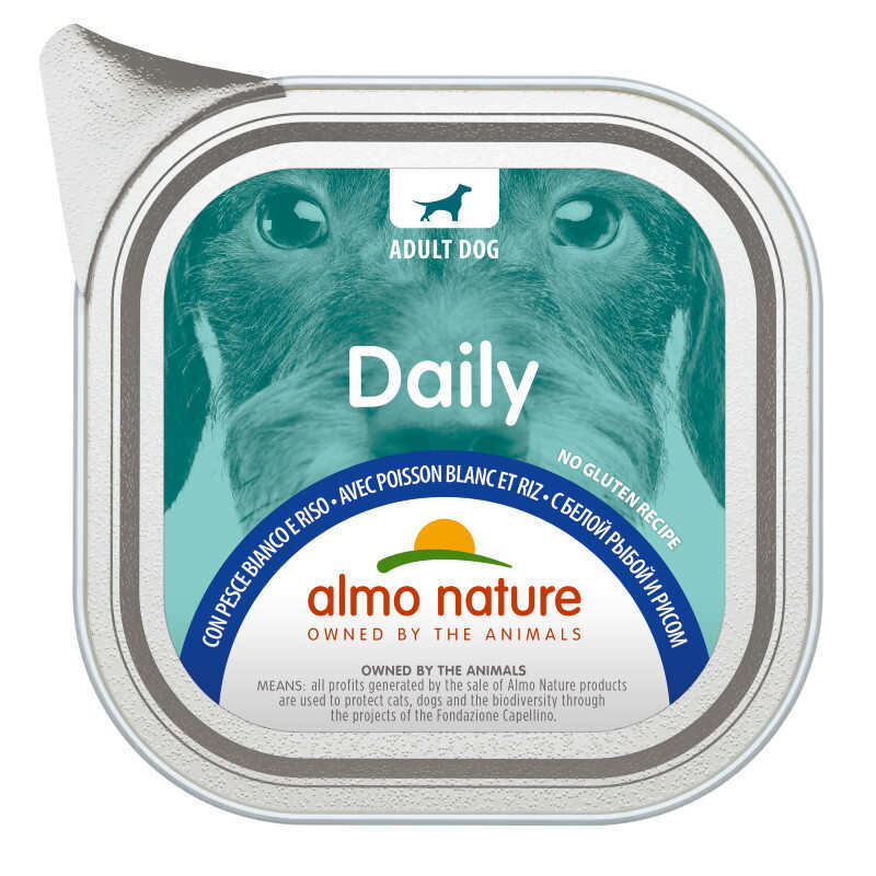 Almo Nature (Альмо Натюр) Daily Adult Dog White Fish&Rice - Консервированный корм с белой рыбой и рисом для взрослых собак (100 г) в E-ZOO