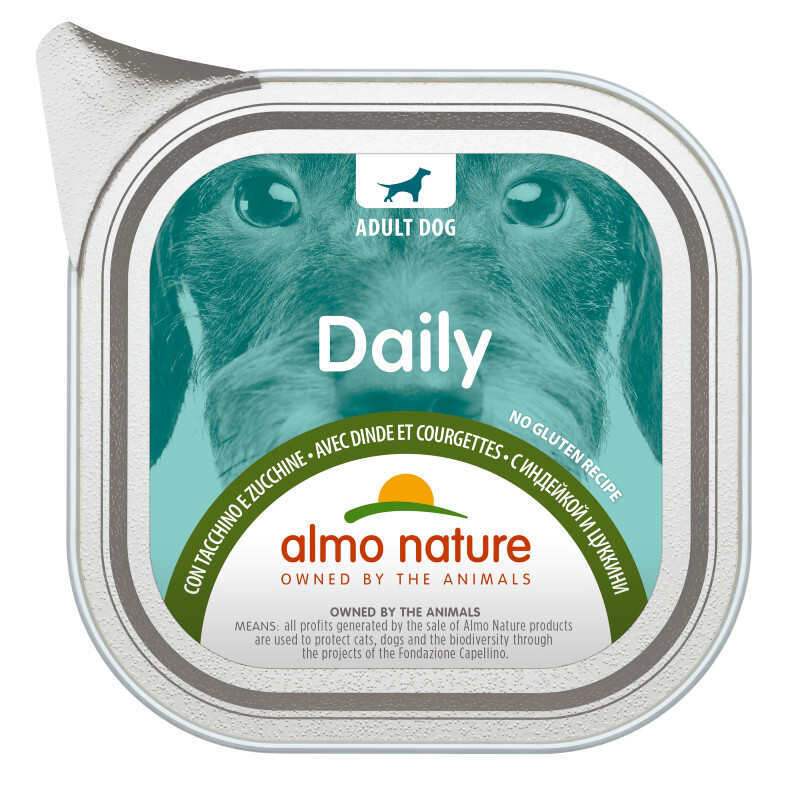 Almo Nature (Альмо Натюр) Daily Adult Dog Turkey&Zucchini - Консервированный корм с индейкой и цуккини для взрослых собак (100 г) в E-ZOO