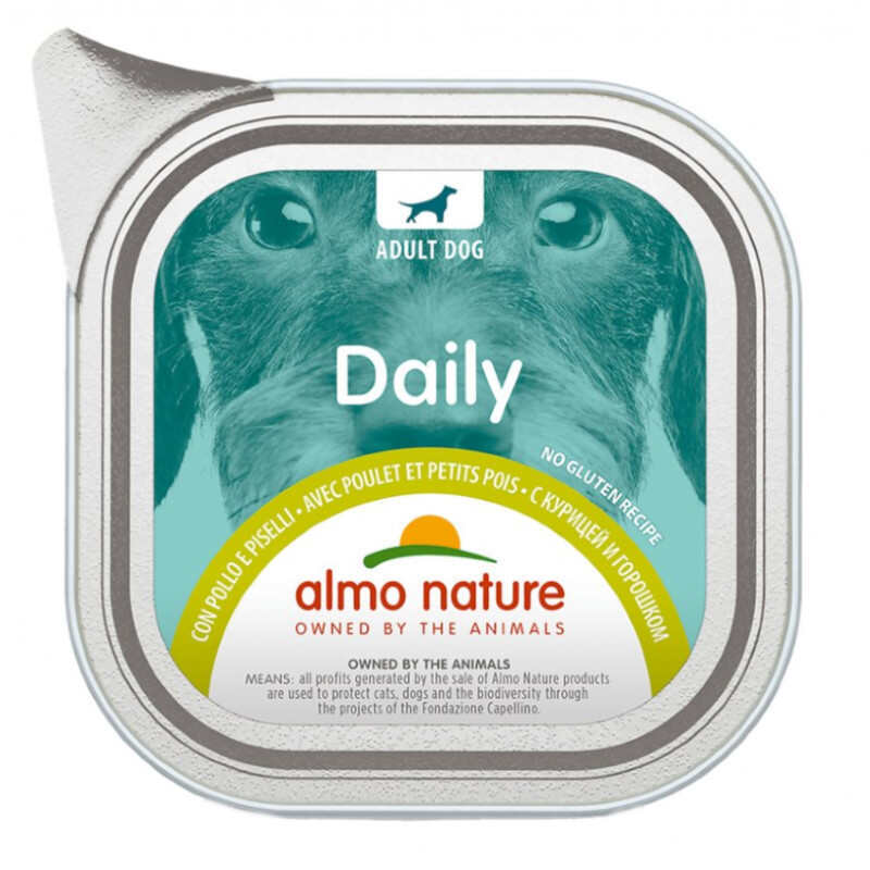 Almo Nature (Альмо Натюр) Daily Adult Dog Chicken&Peas - Консервированный корм с курицей и горошком для взрослых собак (100 г) в E-ZOO